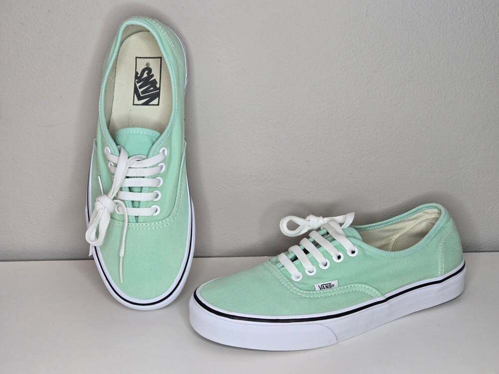 Vans Authentic Canvas Low Top Sneakers in Mint Green